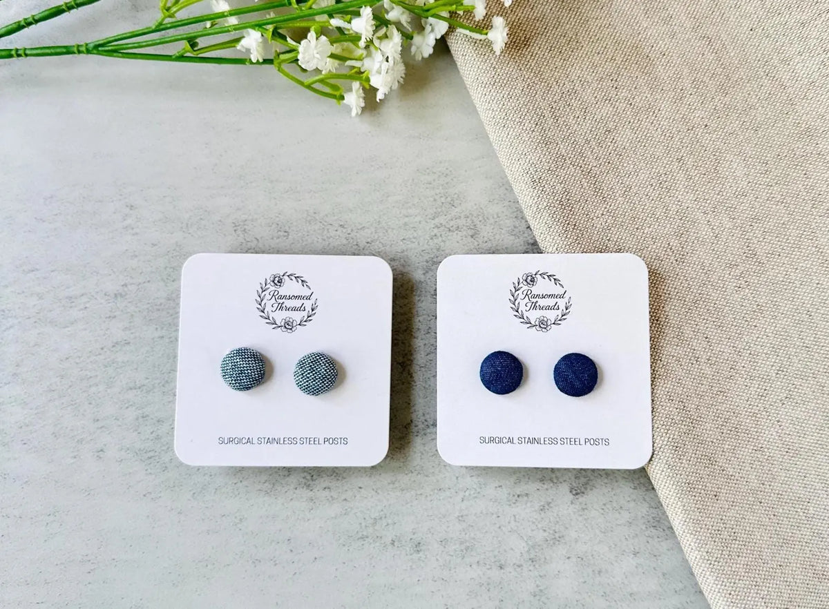 Classic Denim Fabric Button Studs