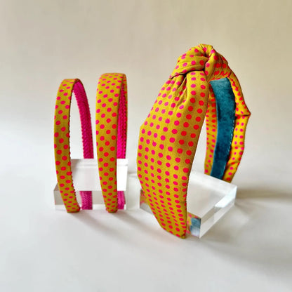 Gold and Pink Dot Headband