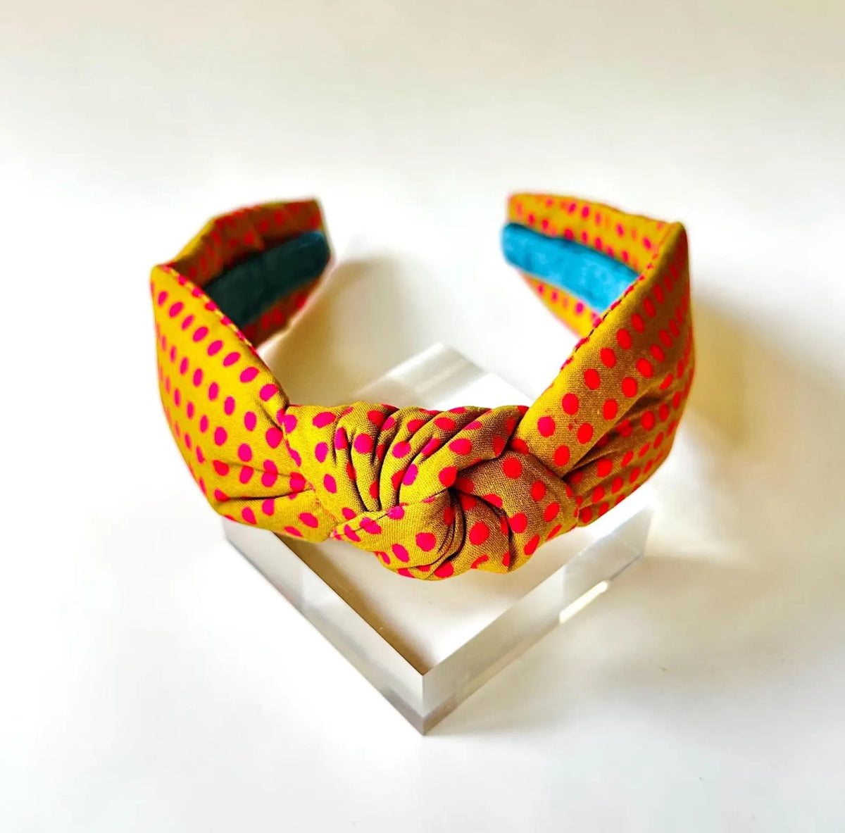 Gold and Pink Dot Headband