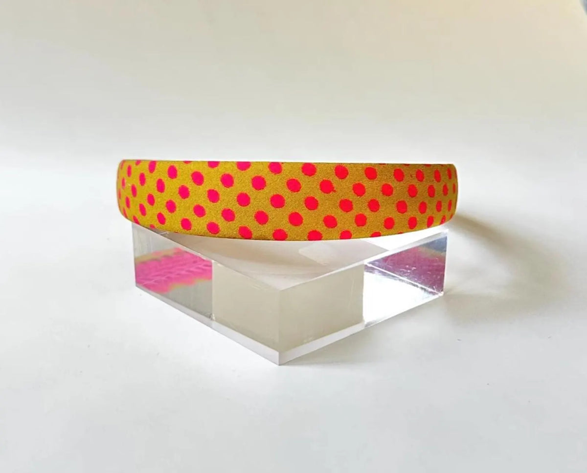 Gold and Pink Dot Headband