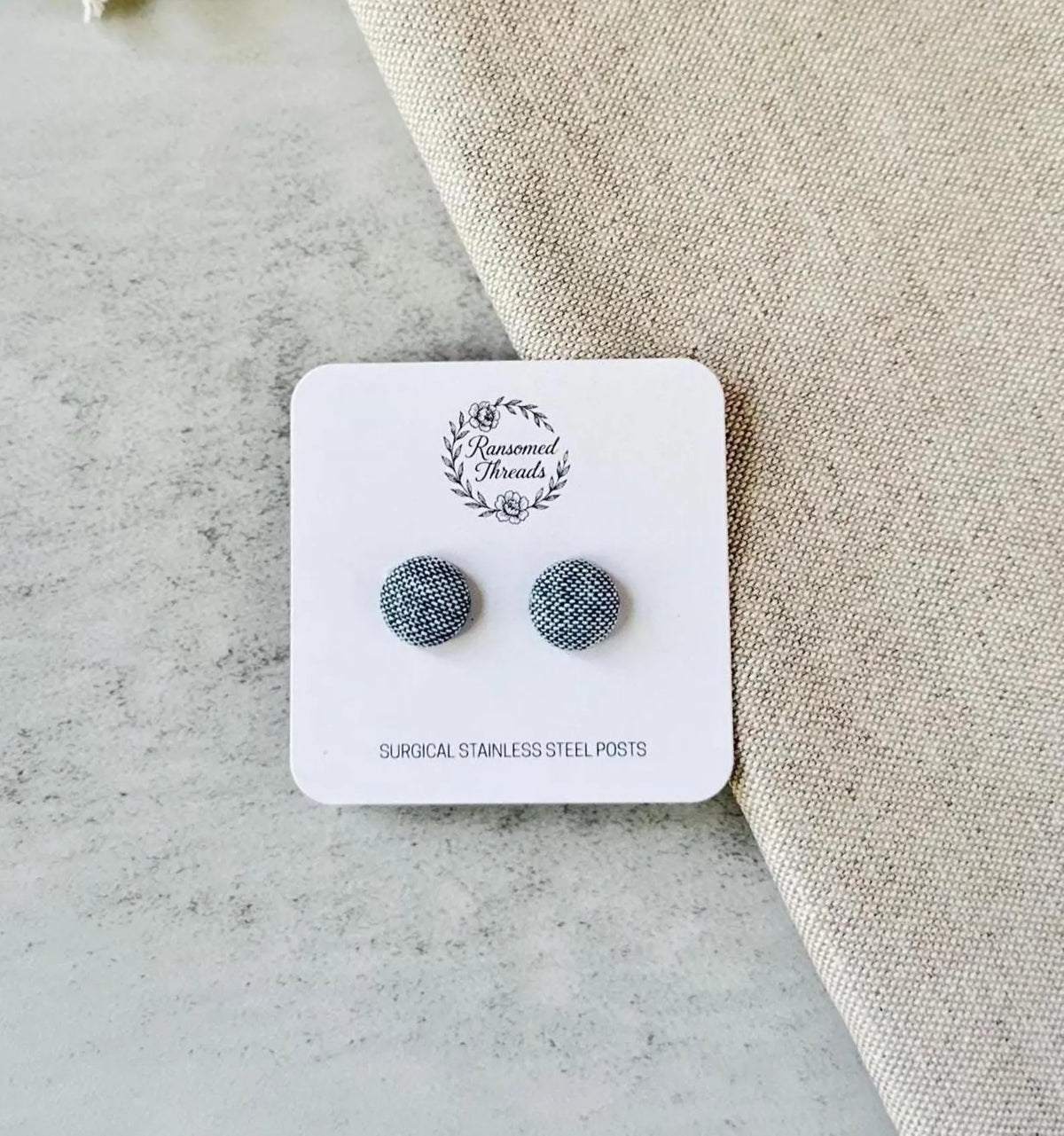 Classic Denim Fabric Button Studs