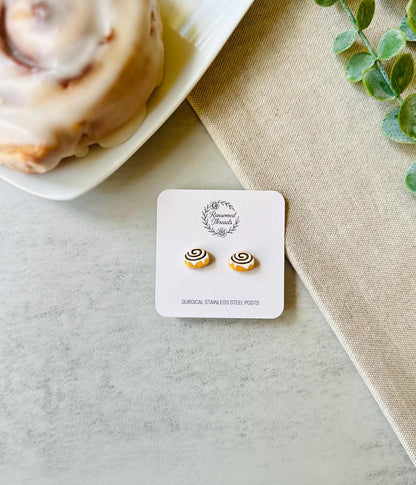 Cinnamon Roll Stud Earrings