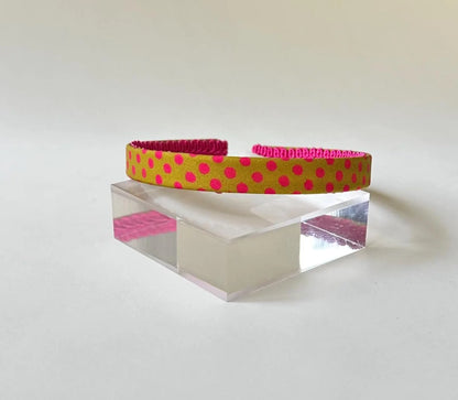 Gold and Pink Dot Headband
