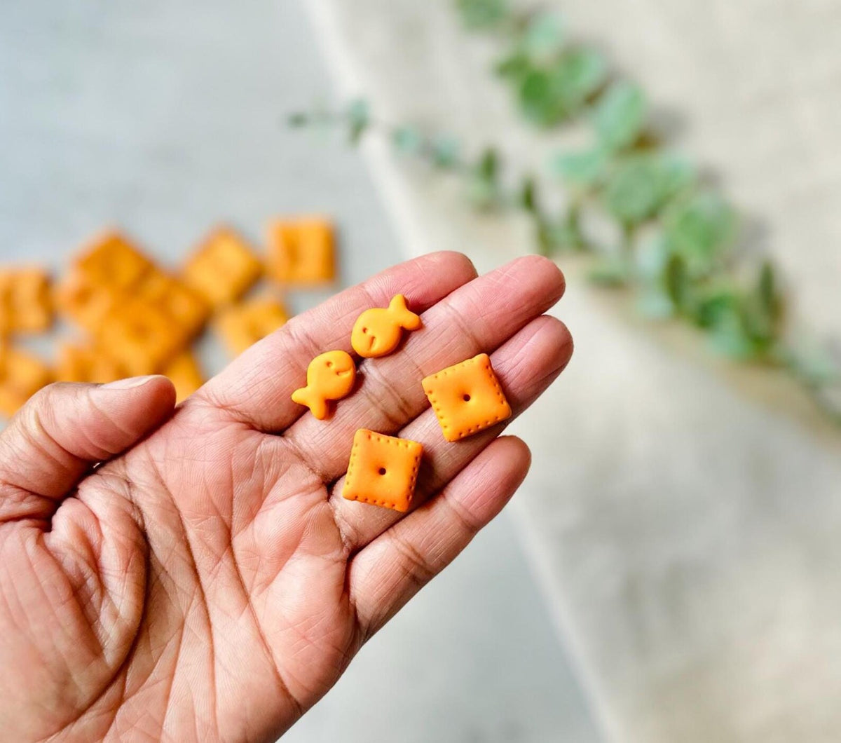 Cheese Cracker Stud Earrings