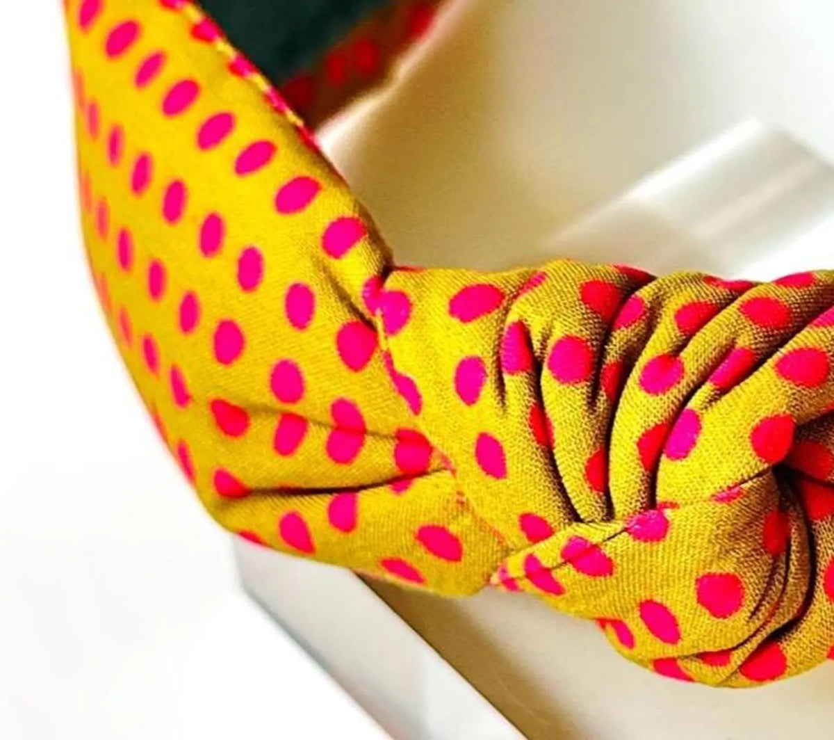 Gold and Pink Dot Headband