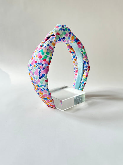 Watercolor Pastels Top Knot Headband