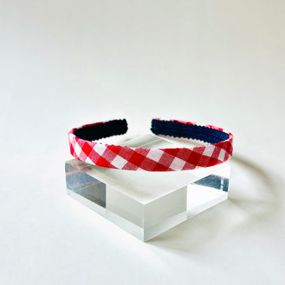 Red & White Gingham Headband