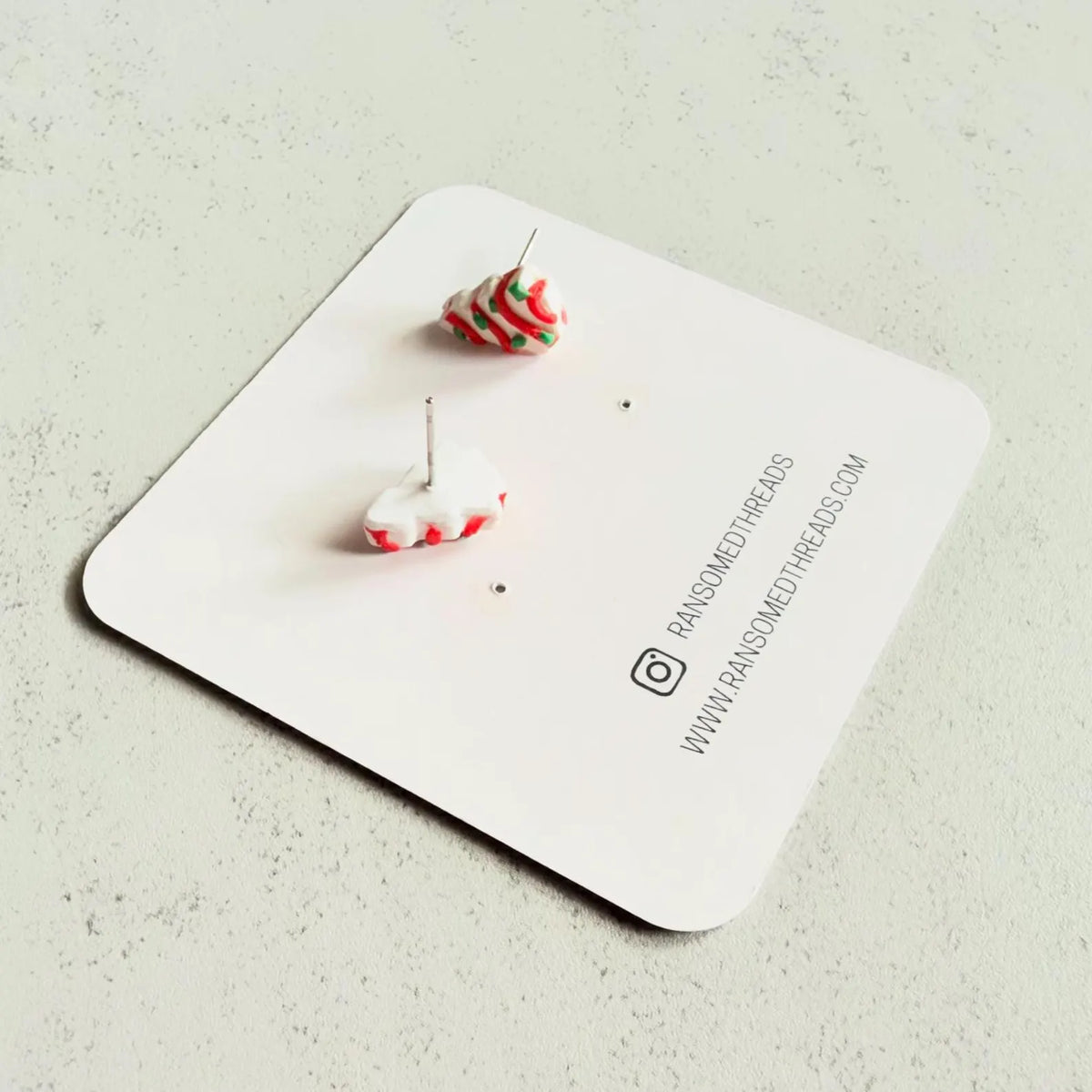 Christmas Tree Cake Stud Earrings